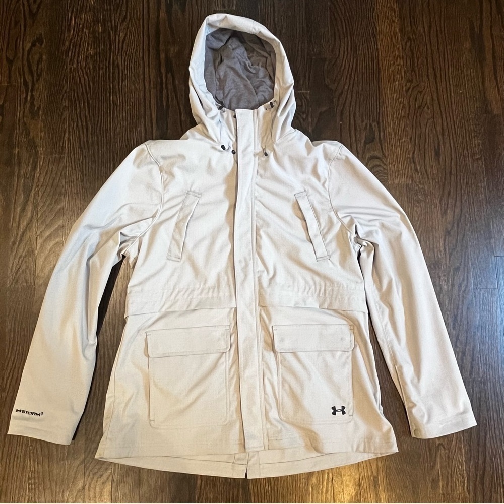 Women’s | Under Armour Light Gray Ripstop Storm Jacket | XL